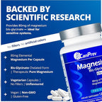 CanPrev Magnesium Biglycinate Chelated 80mg Ultra Gentle 120 V-Caps 120-Day Supply - Support Muscle Function, Bone Strength & Relaxation, Pure Magnesium Bisglycinate Formula, Promote Comfort & Balance