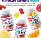 DR. MORITZ Calm Magnesium Gummies for Kids (60 Count, 2 Pack) and Kids Omega 3 Gummies (90 Count) Bundle - Low Sugar, Vegetarian, No Fish Oil