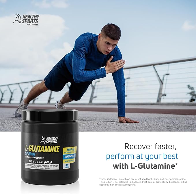 L-Glutamine Premium Powder - 6,000 mg per Serving for Muscle Recovery - Unflavored, Vegan, Non-GMO, Gluten-Free, Dairy-Free, 40 Servings for Improved Performance and Faster Recovery