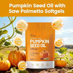 VivoNu Pumpkin Seed Oil with Saw Palmetto Capsules |Cold Pressed, Pure Virgin Oil,Essential Fatty Acids & Phytosterols |300 SoftgelsSupports Hair,Urinary,Bladder&Prostate Health|Non-GMO