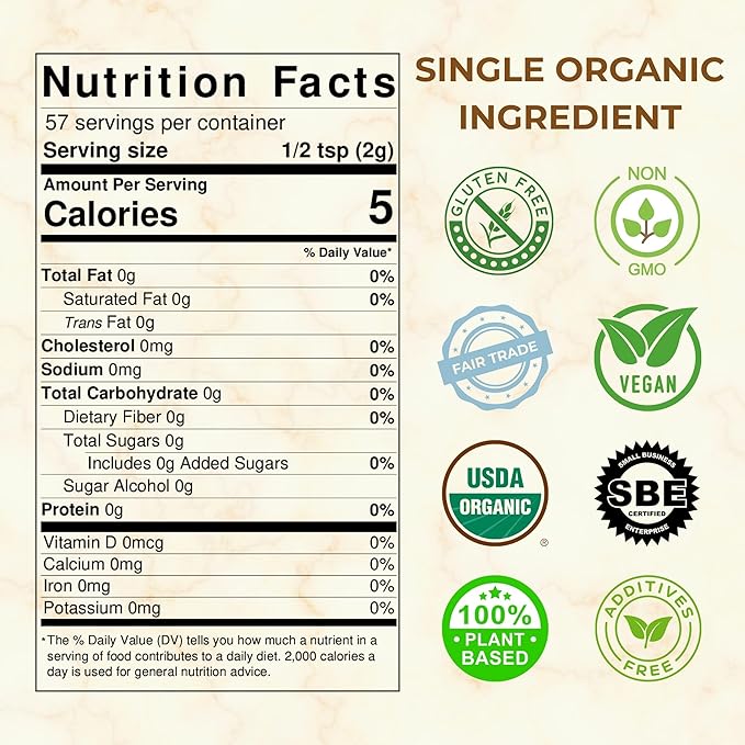 SPICY ORGANIC Organic Ashwagandha Root Powder – 8 oz. - Non-GMO, 100% Raw from India – Indian Ginseng (Withania Somnifera) – Natural Stress Support, Energy & Immune Health