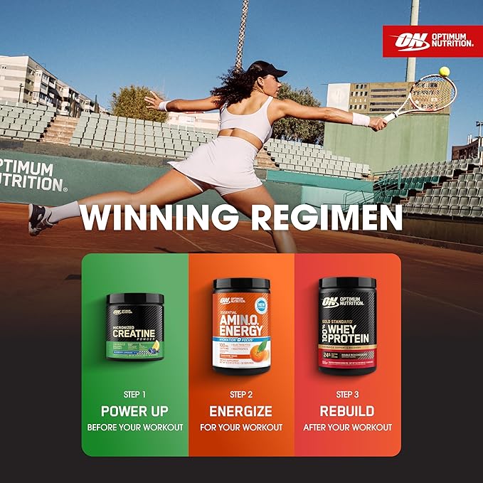 Optimum Nutrition Amino Energy Powder Plus Hydration, with BCAA, Electrolytes, and Caffeine, Tangerine Wave, 30 Servings (Packaging May Vary) (Pack of 6)