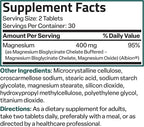 Bronson Magnesium Glycinate 400mg Extra Strength, Vegetarian, Chelated for Absorption Gentle on The Stomach, Non-GMO, 60 Tablets