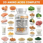 Clean Nutraceuticals Amino Acids Supplement L-Lysine, L-Threonine, L-Leucine, Isoleucine, Valine, L-Histidine, L-Tryptophan, L-Methionine, L-Arginine, L-Cysteine, L-Glutamine, L-Serine, Aspartic Acid