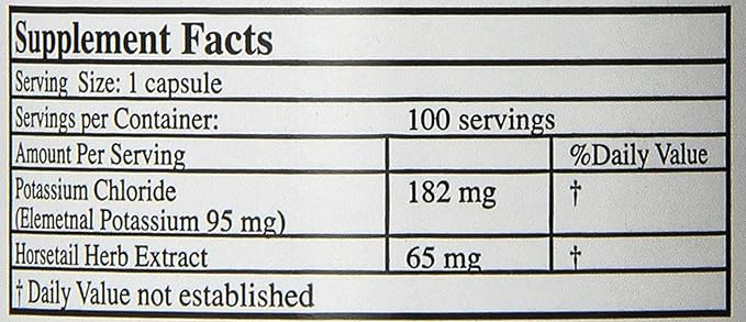 Alta Health Potassium Chloride and Silica Capsules, 100 Count