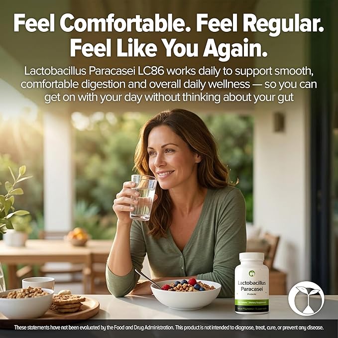 Lactobacillus Paracasei Probiotic 240 Tablets (4 Month Supply) - Researched Strain - 3 Billion CFU - Digestive Health & Wellness Support - GMP Certified (240, Lactobacillus Paracasei)
