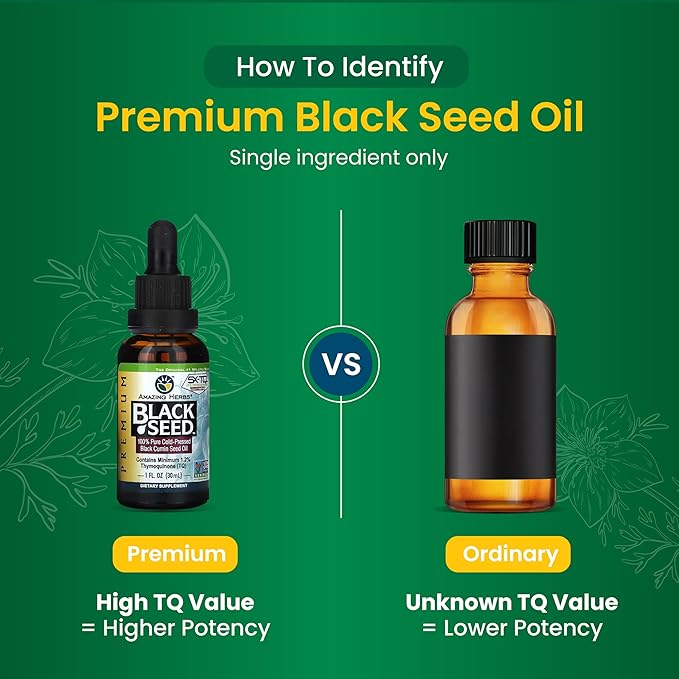 Amazing Herbs Premium Black Seed Oil - Gluten Free, Non GMO, Cold Pressed Nigella Sativa Aids in Digestive Health, Immune Support, Brain Function - 1 Fl Oz (Pack of 3)