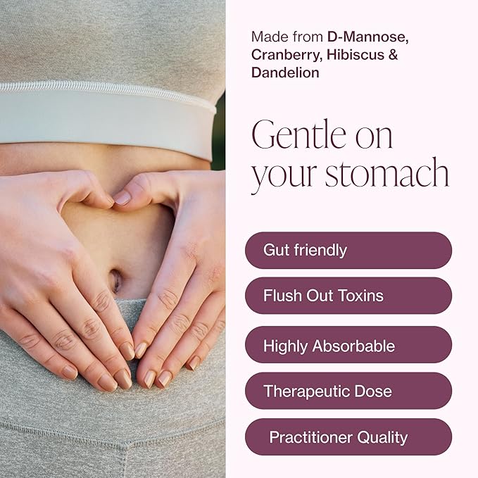 Pure D Mannose Capsules 1000mg Per Serve - Fast Acting UTI Support - Urinary Tract Cleanse & Bladder Health - Cranberry, D-Mannose, Dandelion, Hibiscus Flower - 60 Veggie Caps