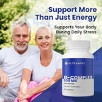 NEW Nutrawave Vitamin B Complex – Super B Vitamins for Women & Men with B1, B2, B3, B5, B6, B7, B9, B12, Choline & Inositol – Supports Energy & Nervous System – Non-GMO, Vegan – 60 Capsules