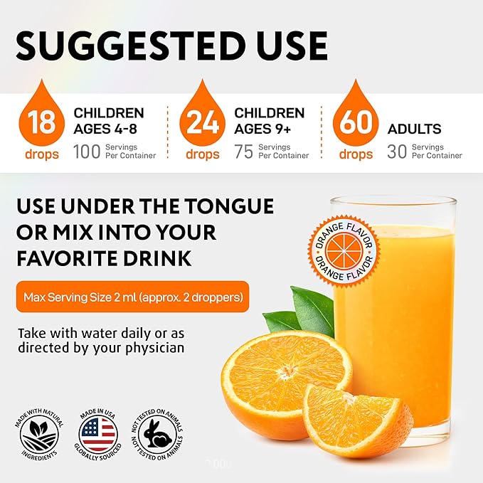 Liquid Vitamin D3 10000 IU (250 mcg) - USDA Organic Vitamin D Drops for Adults & Kids - 100-Day Supply - Vit D3 with MCT Oil for Better Absortion - Bone & Immunity Support, Dental Health*, Made in USA