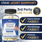 Clear Joint Support - Glucosamine Chondroitin MSM with Turmeric & Boswellia | 8-in-1 Formula | 90 Capsules (30-Day Supply) | Supports Knee, Hip & Back Health | Made in USA