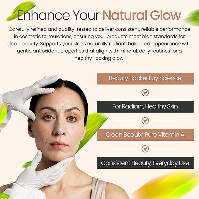 Vitamin A Powder Retinyl Palmitate, Pure Retinol Powdered Vitamin Water Soluble Vitamin A USP & Cosmetic Grade (4 oz. / 113 Grams)