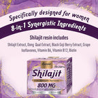 800Mg Shilajit Pure Himalayan Organic, Shilajit Resin Maximum Potency Gold Grade, Shilajit Supplement with 8-in-1 Natural Blend & 85+ Trace Minerals for Women, Energy & Immunity,30 Grams