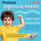 YumVs Probiotics for Kids with Prebiotic Fiber Sugar Free Chocolate Chewable Supplements - Dietary Supplement Chewables for Digestive Health - Toddlers, Kids & Teens 60 Count