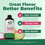 MARYRUTH'S Liquid Multivitamin + Hair Growth | Biotin 10000mcg | Lustriva Hair Growth Supplement | Clinically Tested in Women for Thicker Hair & Facial Wrinkle | Skin Care | Ages 18+ | 15.22 Fl Oz