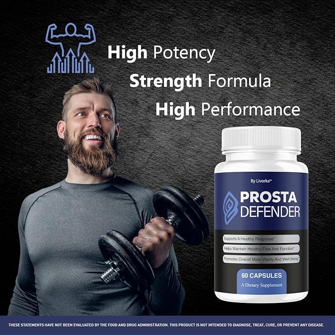 ProstaDefender - Official ProstaDefender Capsules Support Supplement Premium Advanced Natural Formula Daily Pills Multivitamin for Overall Health & Wellness, 60 Capsules for 1 Month