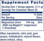 Life Extension Neuro-Mag Magnesium L-Threonate Powder (Tropical Punch) - Ultra-Absorbable Magnesium - Supports Memory, Focus, Cognitive Function & Mood - Gluten free, Non-GMO, Vegetarian (30 Servings)