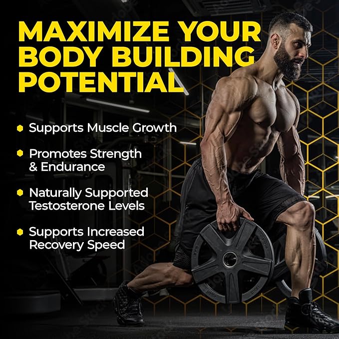 Extreme Anabolic Testosterone Booster Avry Labs Proprietary Stack w/Turkesterone to Support Muscle Growth, Strength, Recovery & Naturally Support Optimal Testosterone Levels – Vegan, 60 Capsules