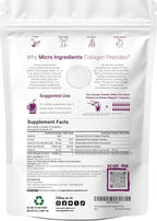 Micro Ingredients Multi Collagen Peptides Powder, 1lb – Hydrolyzed Type I,II,III,V,X with Biotin, Hyaluronic Acid, Vitamin C – Unflavored Collagen for Women & Men, Easy Dissolve, 41 Servings