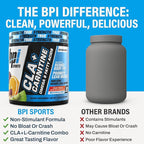 BPI Sports CLA+Carnitine – CLA L Carnitine & Linoleic Acid – L Carnitine Supplement for Weight Loss, Metabolism & Lean Muscle – Caffeine Free – Fruit Punch – 50 Servings – 12.34 oz