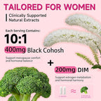 Menopause Supplements For Women, 400mg Black Cohosh & 200mg DIM for Hot Flashes, Night Sweats Relief & Hormone Balance, 35-in-1 with Probiotics, Ashwagandha & Red Clover, 200 Capsules/100-Day Supply