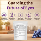 Blueberry Lutein Gummies with 120 Count - 2 Month Supply, Eye Health Support Supplement for Kids and Adult, Contains Blueberry Juice (30 mg/Gummy) & Lutein (20 mg/Gummy)
