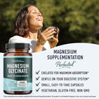Magnesium Glycinate 400mg | Chelated Magnesium Glycinate for Maximum Absorption & Bioavailability | Relaxation, Muscle Health, Stress & Energy Support Supplement | 120 Capsules (2-Month Supply)