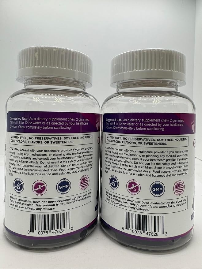 Vitamatic Grape Seed Extract Gummies – Plant-Based Botanical Extract – Natural Grape & Black Currant Flavor – Vegan, Non-GMO – Herbal Supplement – 60 Gummies - 2 Pack