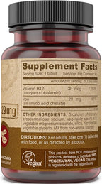 DEVA Nutrition Vegan Chelated Iron 29 mg Fortified with B-12 - High Potency, Easy to Swallow - 90 Tablets, 2-Pack