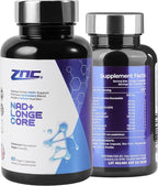 ZNC®10-in-1 NAD+ Supplement with Liposomal NAD, Urolithin A & Resveratrol for Energy & Cellular Repair - 60 Vegan Capsules