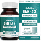 SoActive® Omega 3 EPA & DHA | Omega 3 Supplement with EPA and DHA | Enhanced Absorption Formula | No Fishy Aftertaste or Burps | Third Party Tested | Non-GMO, Soy-Free, Gluten-Free | 60 Capsules