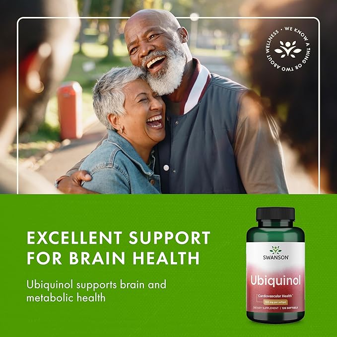 Swanson Ubiquinol - 100 mg - for Heart Health, Brain Energy & Antioxidant Support - Aids ATP Production* - Non-GMO - 120 Softgels