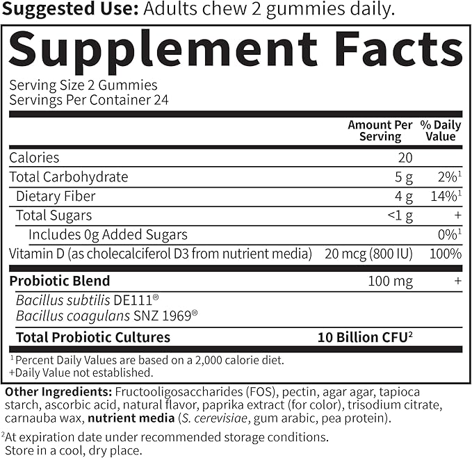 Garden of Life Dr Formulated 10 Billion CFU Prebiotic Fiber&Probiotic Gummies-Vitamin D3 for Digestive and Immune Health – Gluten Free,Non GMO,No Added Sugar,Orange Dream Flavor,60 Gummies(Pack of 2)