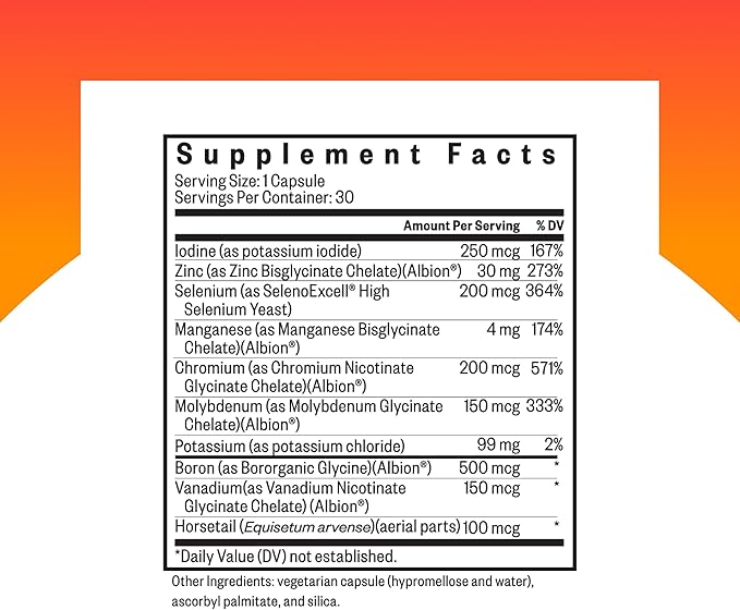 Seeking Health Trace Minerals Complex II - Immune Health & Brain Health Supplement with Zinc & Selenium - Copper- and Iron-Free Formula - Energy, Skin & Hair Support Supplement - 30 Capsules