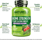 NATURELO Calcium Supplement - with Vitamin C, Vitamin D3, K2, and Calcium Magnesium Zinc for Bone Strength with Calcium 600mg - Plant-Based, 240 Vegetarian Capsules, Non-GMO, Soy & Gluten-Free