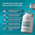 PUREHEALTH Research Sleep Formula - Natural Sleep Support Supplement for Adults - for Restfulness & Relaxation - with Melatonin, Valerian Root, GABA, L-Theanine, Lemon Balm, Hops & More - 60 Capsules