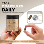 Essencraft Atlas X Testosterone Supplement for Men – 10-in-1 Natural Testosterone Booster & Muscle Booster w/Shilajit, Zinc, Tongkat Ali, & More (120 Capsules)