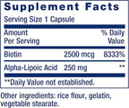 Life Extension Alpha-Lipoic Acid with Biotin, for Cell Protection, Universal antioxidant for Liver & Nerve Health, Gluten-Free, Non-GMO, 60 Capsules