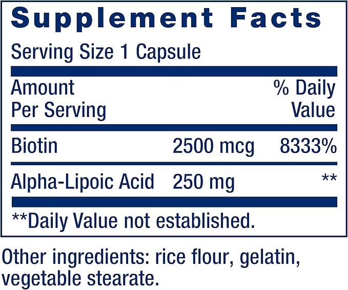 Life Extension Alpha-Lipoic Acid with Biotin, for Cell Protection, Universal antioxidant for Liver & Nerve Health, Gluten-Free, Non-GMO, 60 Capsules