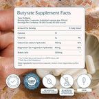 BodyBio Butyrate - Postbiotic for Gut Health, Digestive Support, Bloat, Gas & Constipation Relief, Leaky Gut Repair - Calcium, Magnesium + Butyric Acid Supplement for GI Wellness