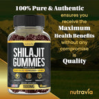 Shilajit Gummies - 3 in 1 with Sea Moss, Black Seed Oil, Ashwagandha - Natural Formula Shilajit Supplement 85+ Trace Minerals, Pure Himalayan Shilajit Gold Gomitas De Shilajit, USA Made (60 Gummies)