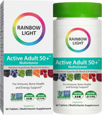 Rainbow Light Active Adult 50+ High-Potency Multivitamin, with Superfoods, 60ct, Pack May Vary