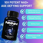 Advanced Bionetix Liposomal NMNH 500mg Per Serving -NMN Supplement Alternative- 60 Capsules (Dihydronicotinamide Mononucleotide) NAD Supplement to Boost NAD+ Levels for Anti Aging (60)