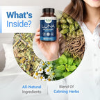 Nested Naturals Luna Sleep Supplement, Melatonin Free, Non-Habit Forming Herbal Sleep Supplement, Adult Bedtime Support, Help Sleeping w/Chamomile, Valerian, L-Theanine, 60 Vegan Capsules