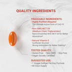 Naturalis Ubiquinol 100mg Active CoQ-10 Emulsified in MCT Oil for Better Absorption | Gluten Free, Non-GMO & Soy-Free | Cardiovascular Wellness, Antioxidant Protection, and Healthy Skin* | 60 Softgels
