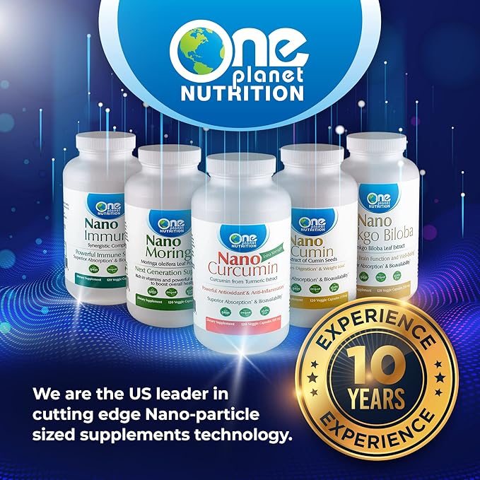 One Planet Nutrition Nano Vitamin C 250 mg Veggie Capsules (240 Servings), Ascorbic Acid from Lime Extract, Nano for Enhanced Absorption, Supports Collagen Production & Immune Health, Non-GMO, Vegan
