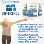 Organic Inulin Powder (48oz/3 lbs) Gentle Agave Prebiotic Soluble Fiber Supplement for Digestive Support, Gut Health, Vegan Baking, Smoothies & Drinks