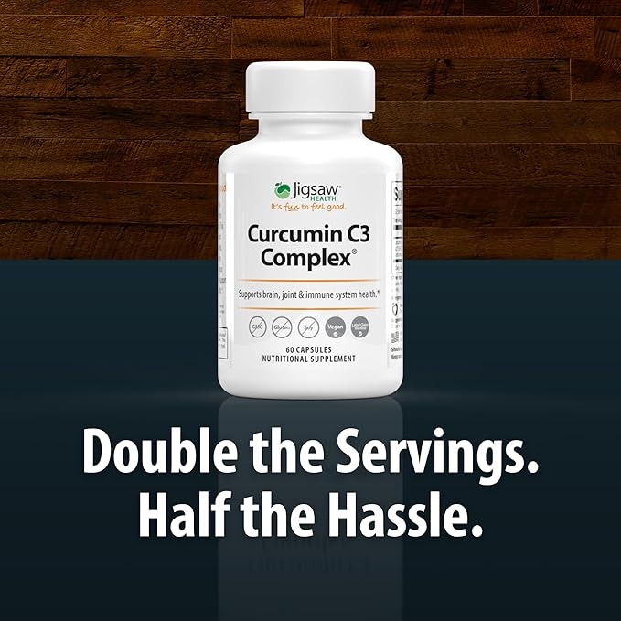 Jigsaw Health Curcumin C3 Complex | Curcumin Capsules Antioxidant Support | 60 Capsules | 60 Servings