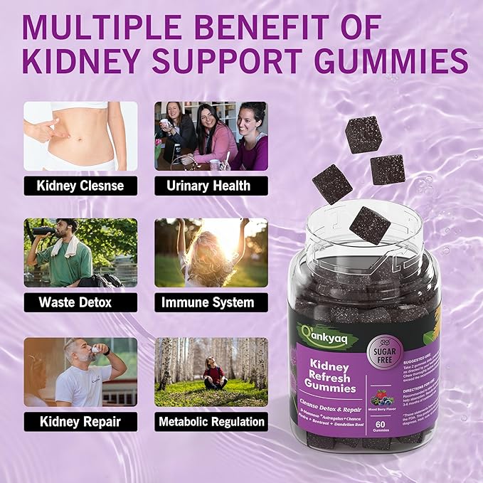 Q'ankyaq D mannose Gummies for Women, Kidney Cleanse Detox & Repair Gummies, Kids Sulforaphane Supplement, Broccoli Sprout Extract Liquid, Kids Appetite Booster (Ages 1+)