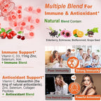Natural Liposomal Vitamin C 1000mg Gummies for Adults & Kids 9+, Chewable Vitamin C w/ 11mg Zinc, D3, Elderberry, Echinacea, , Bioflavonoid, Immune Support, Whole Food VIT C from Fruits, Sugar Free